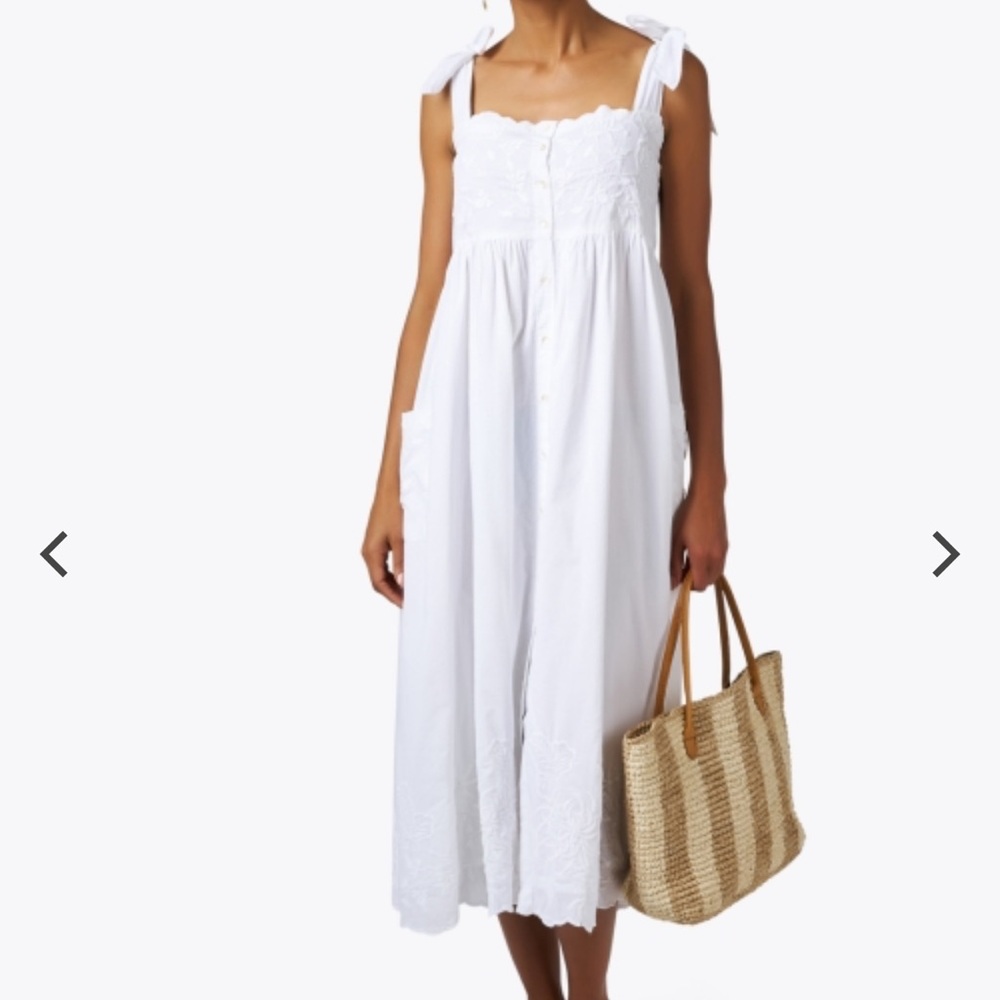 JULIET DUNN White Embroidered Cotton Dress -
NWT